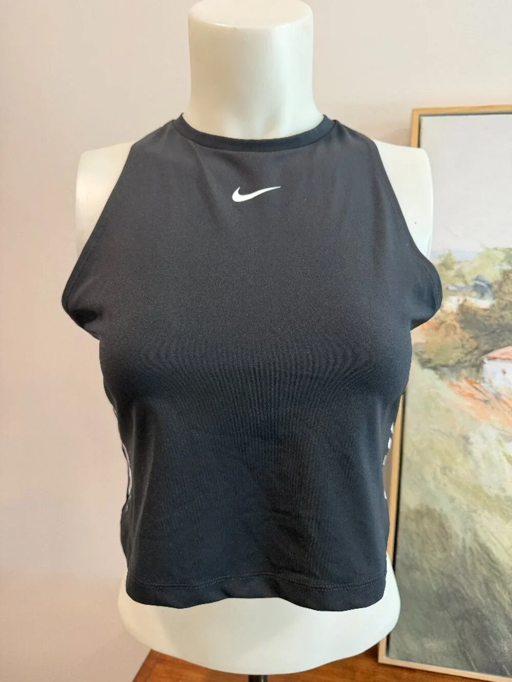 Nike Pro Dri-Fit Crop Tank Top Women's Size L Black